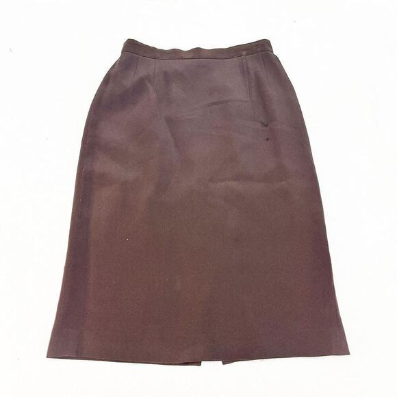 Armani Collezioni Dresses & Skirts - Giorgio Armani Le Collezioni Brown Pencil Skirt Back Slit Wool/Silk Size 4